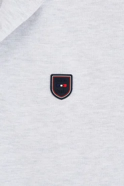Polo Gris Colorblock Manches Courtes