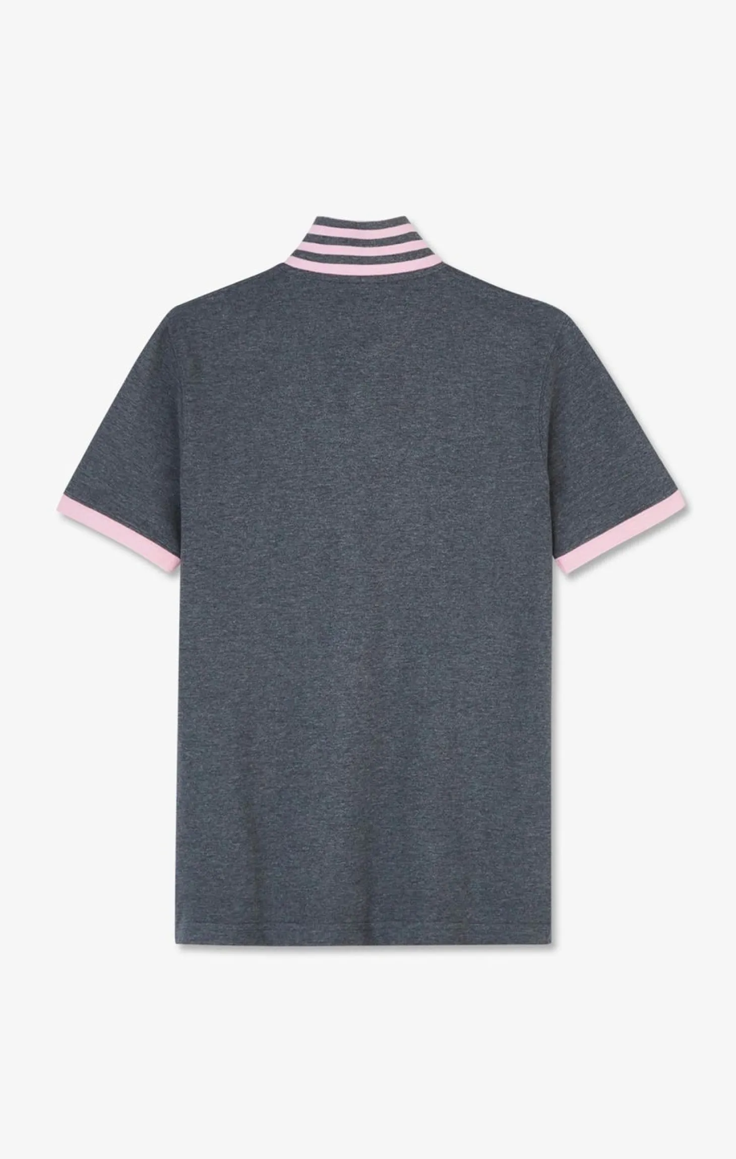Polo Gris En Coton Pima Avec Details Contrastes