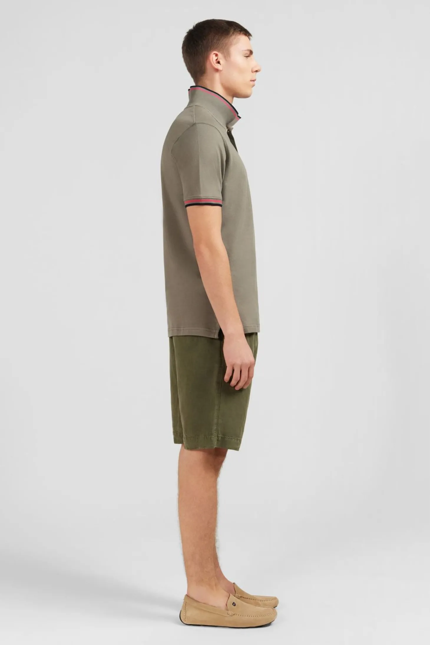Polo Kaki En Coton Pima