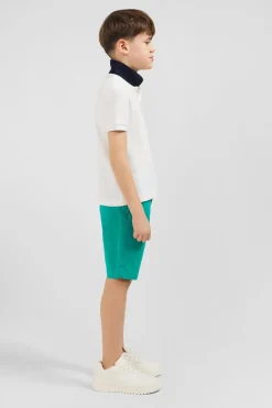 Polo Manches Courtes Blanc Broderie Fantaisie En Pique Coton