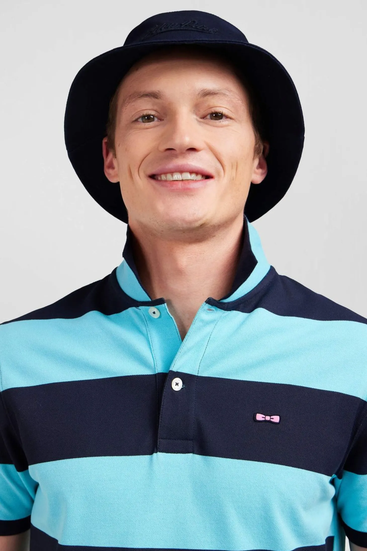 Polo Manches Courtes Cercle Turquoise En Pique Coton