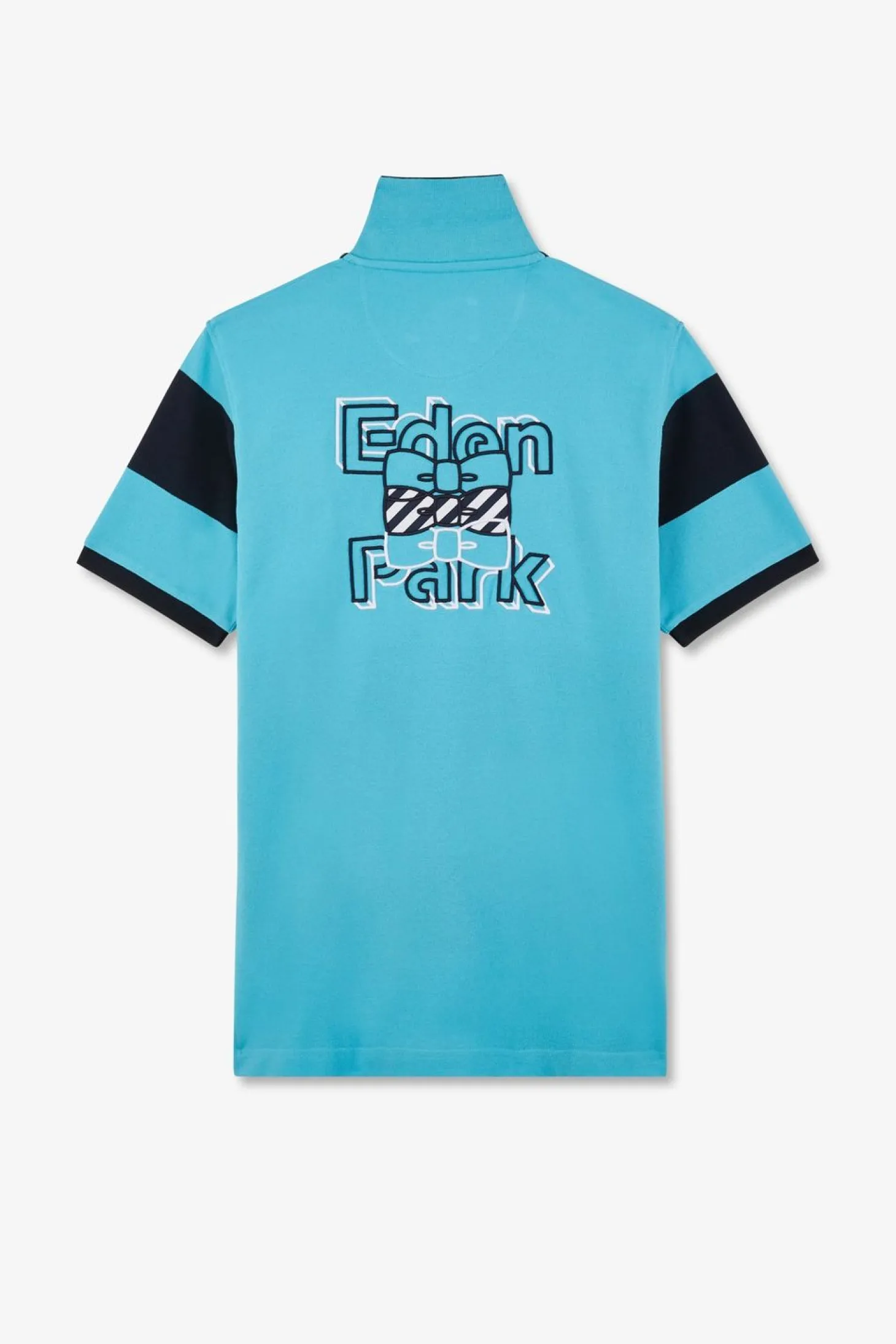 Polo Manches Courtes Cercle Turquoise En Pique Coton