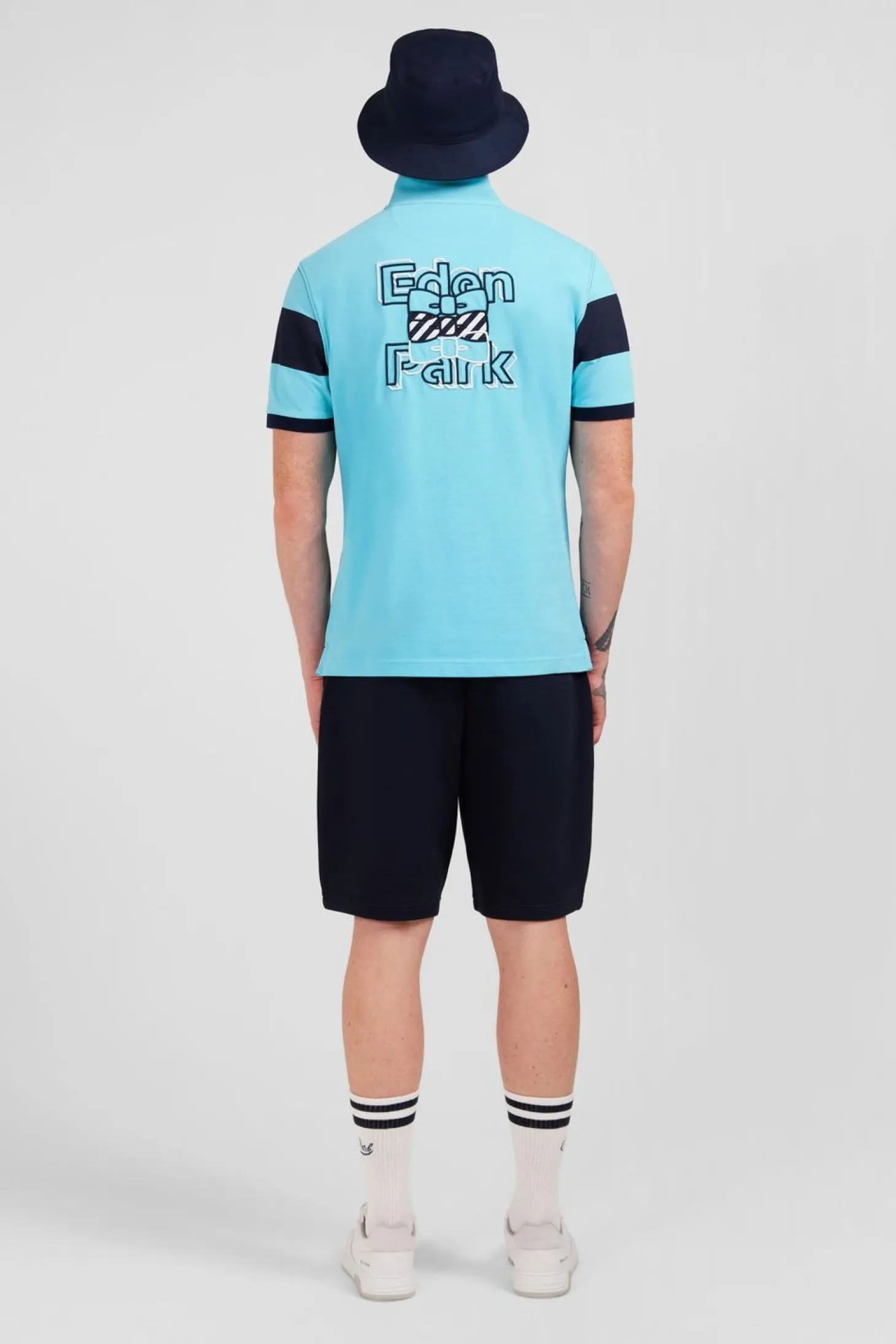 Polo Manches Courtes Cercle Turquoise En Pique Coton
