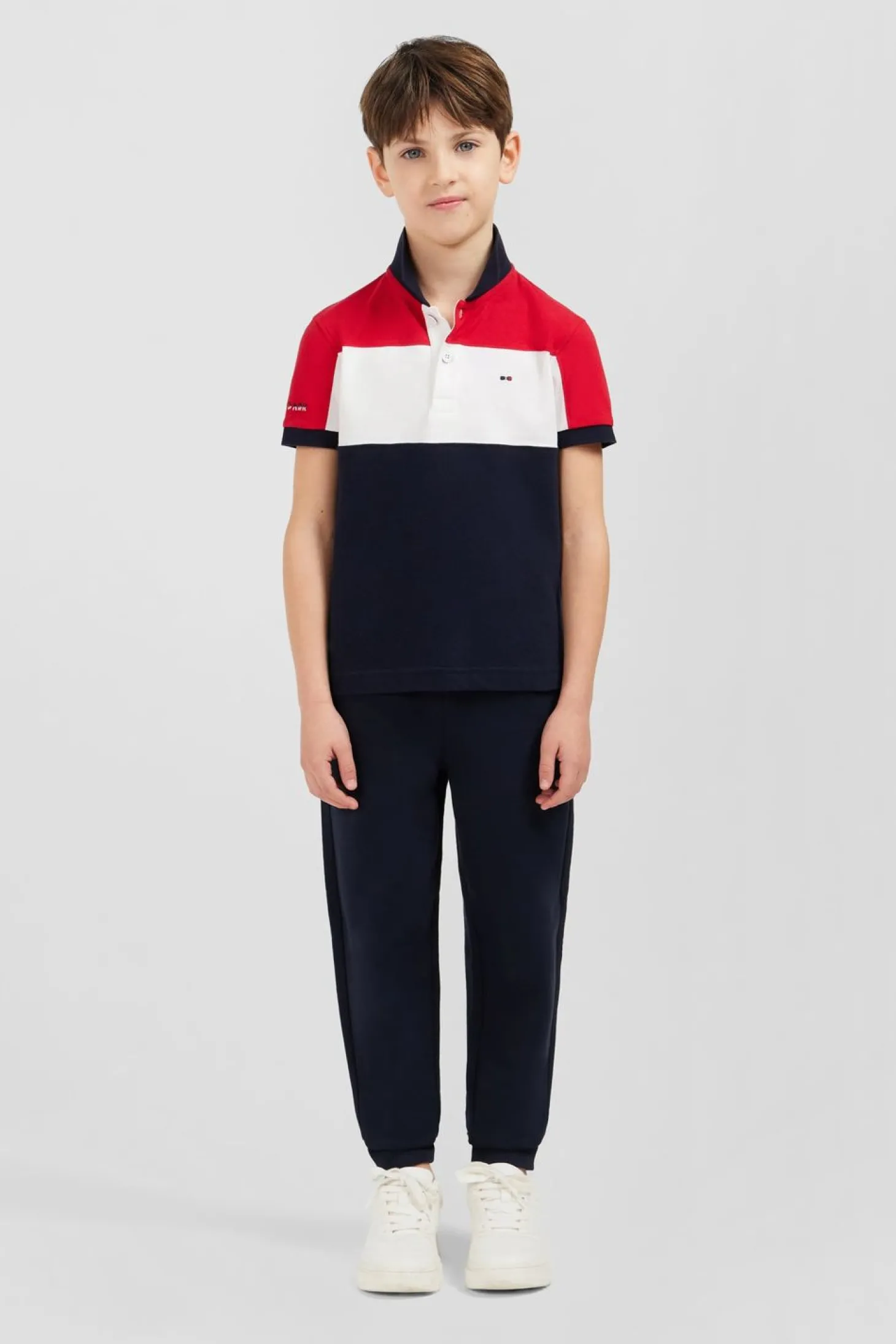 Polo Manches Courtes Tricolore Xv De France En Pique Coton