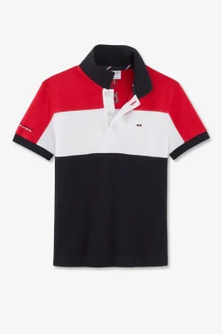 Polo Manches Courtes Tricolore Xv De France En Pique Coton