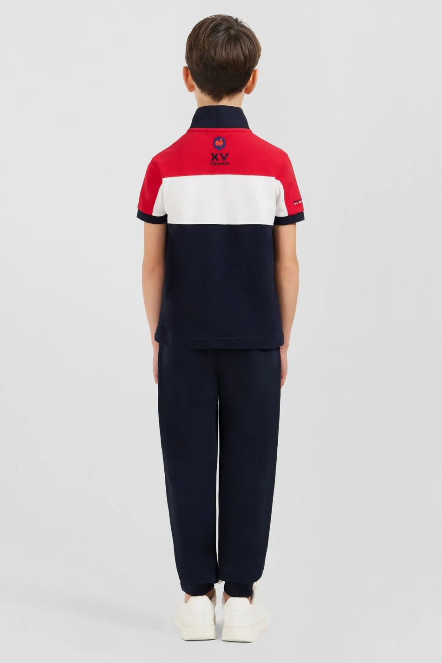 Polo Manches Courtes Tricolore Xv De France En Pique Coton