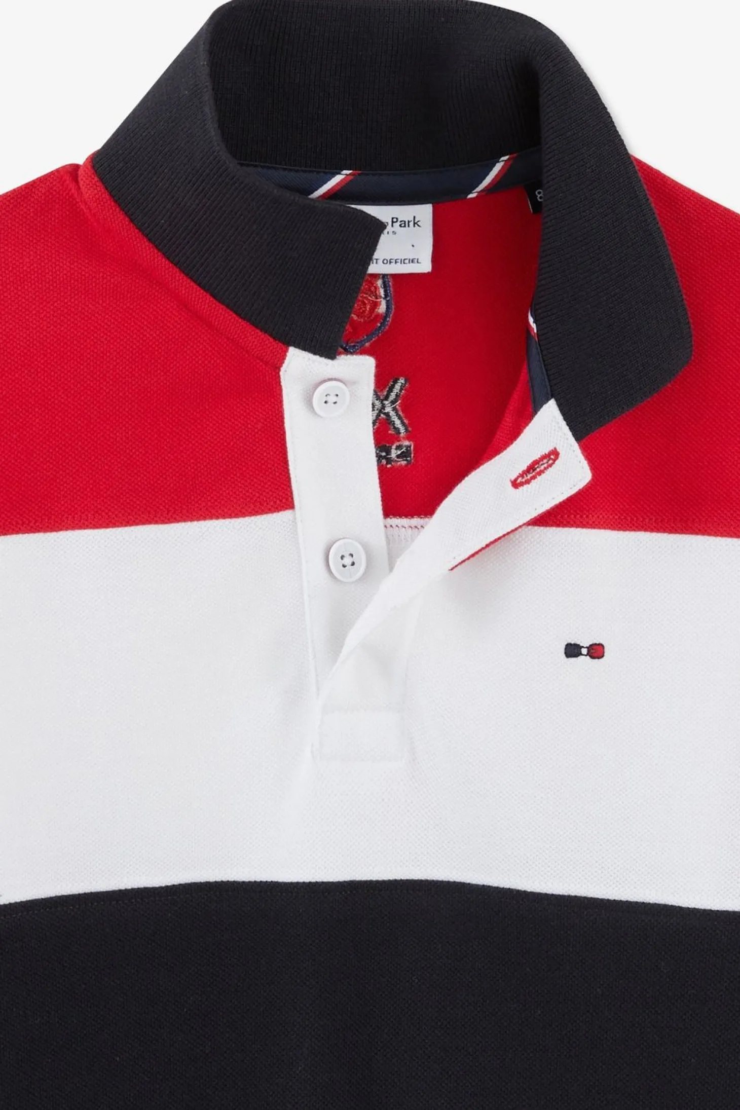 Polo Manches Courtes Tricolore Xv De France En Pique Coton