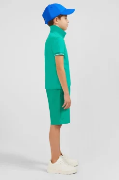 Polo Manches Courtes Vert En Pique Coton