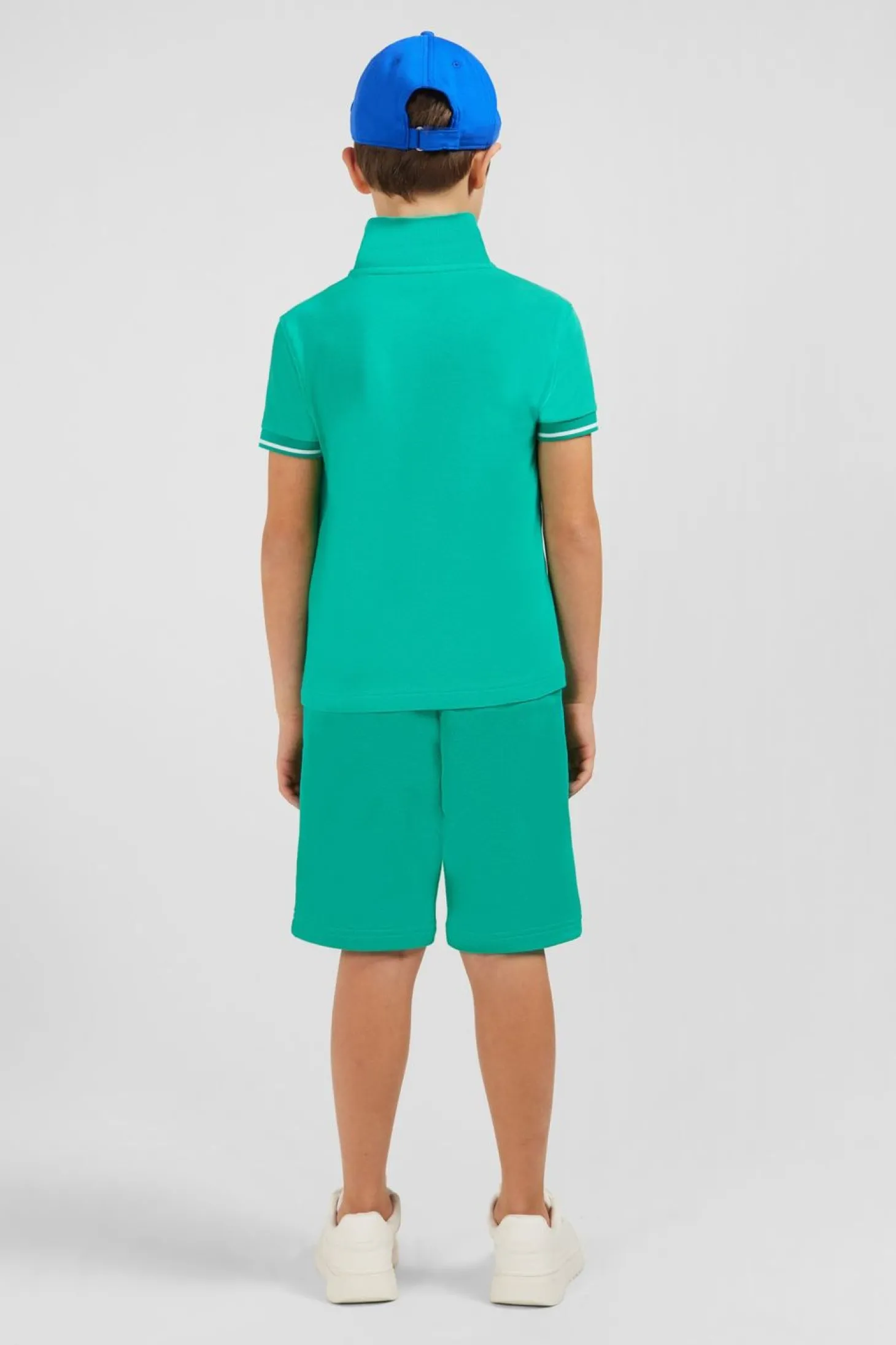 Polo Manches Courtes Vert En Pique Coton