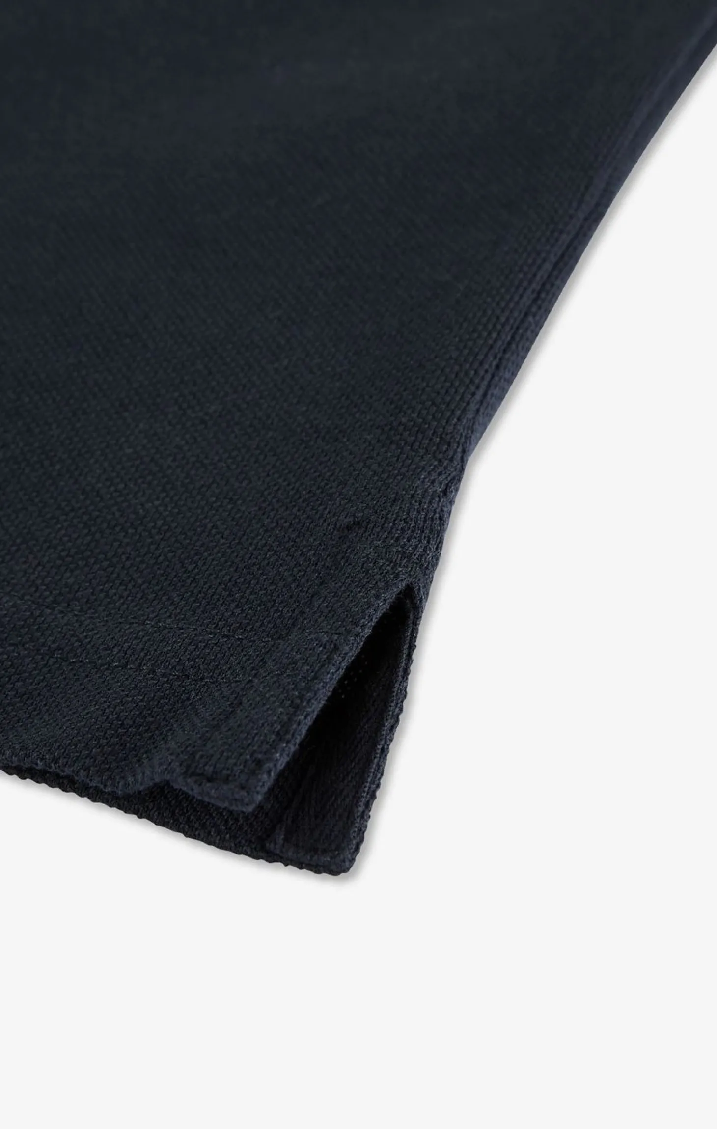 Polo Manches Longues Noir En Coton Avec Col Contraste