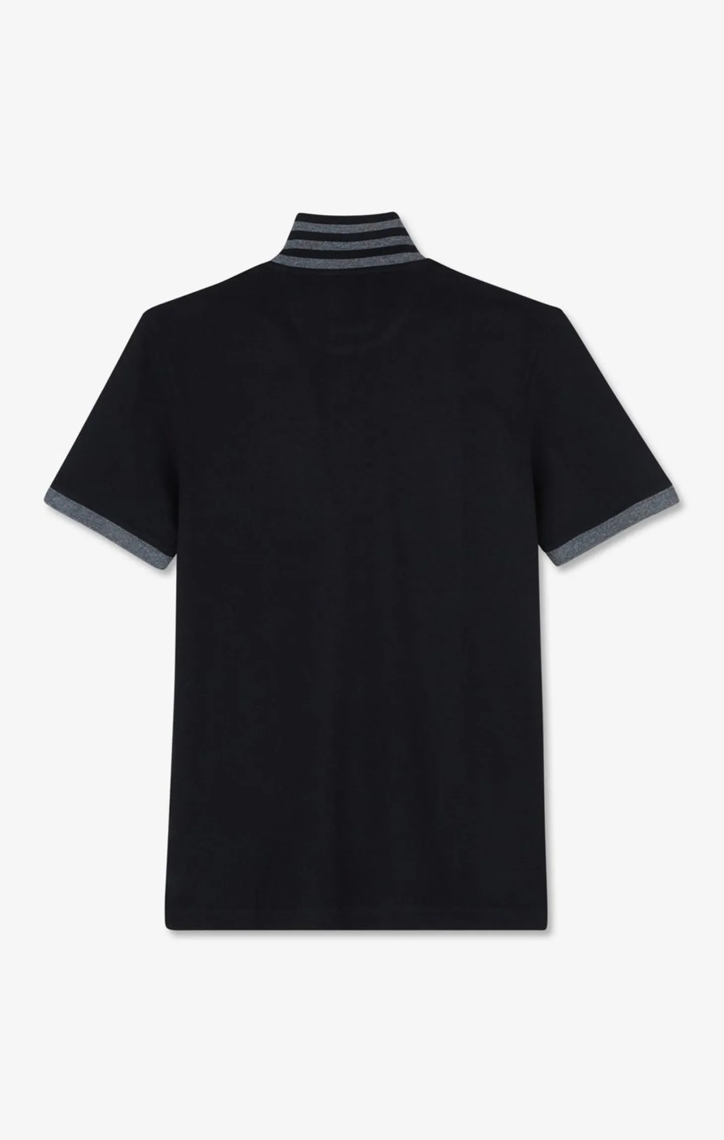 Polo Noir En Coton Pima Avec Details Contrastes