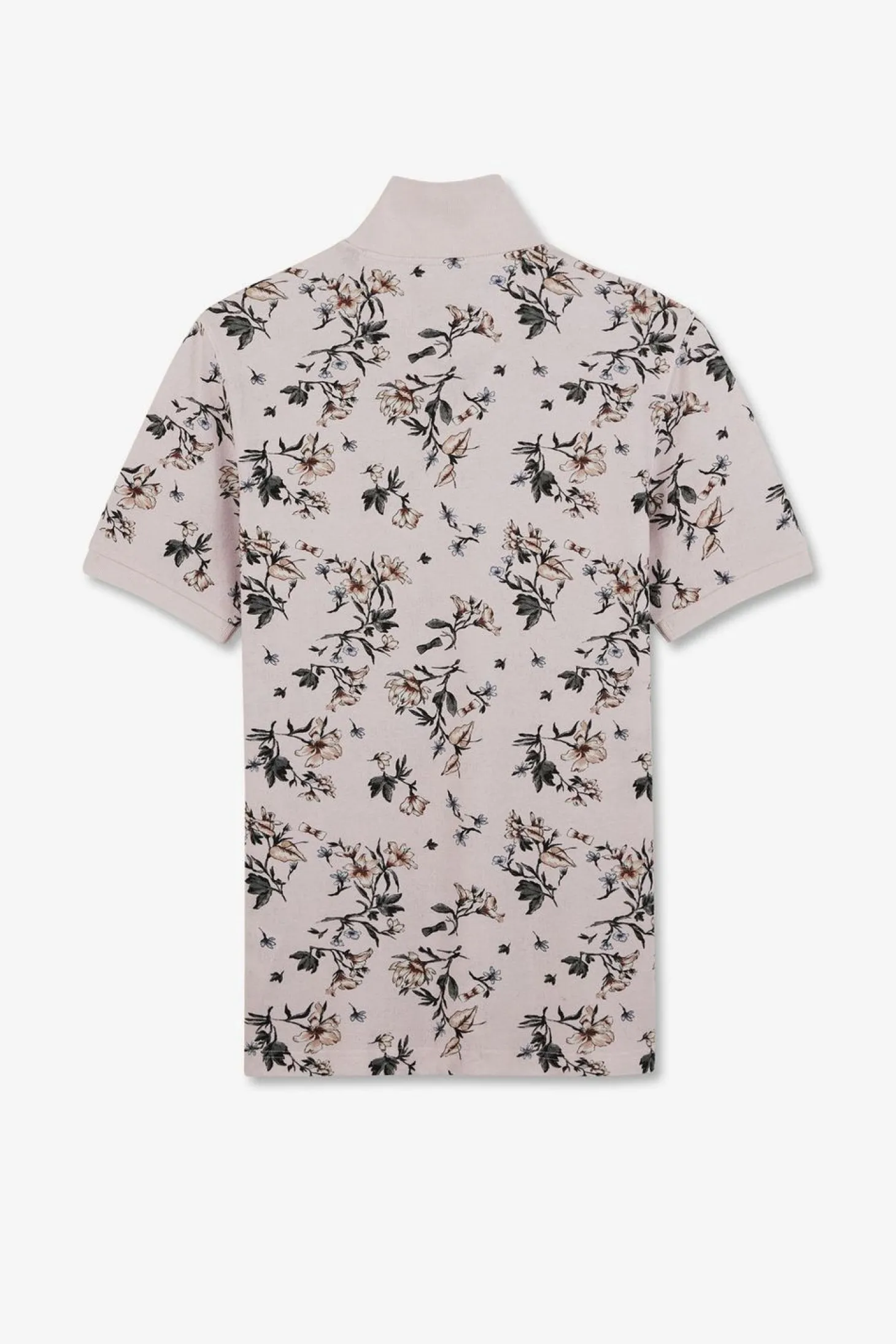 Polo Rose Imprime Exclusif Fleuri