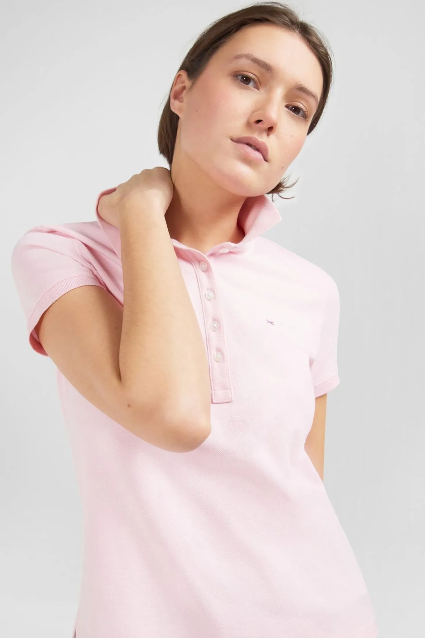 Polo Rose Manches Courtes En Coton Pima