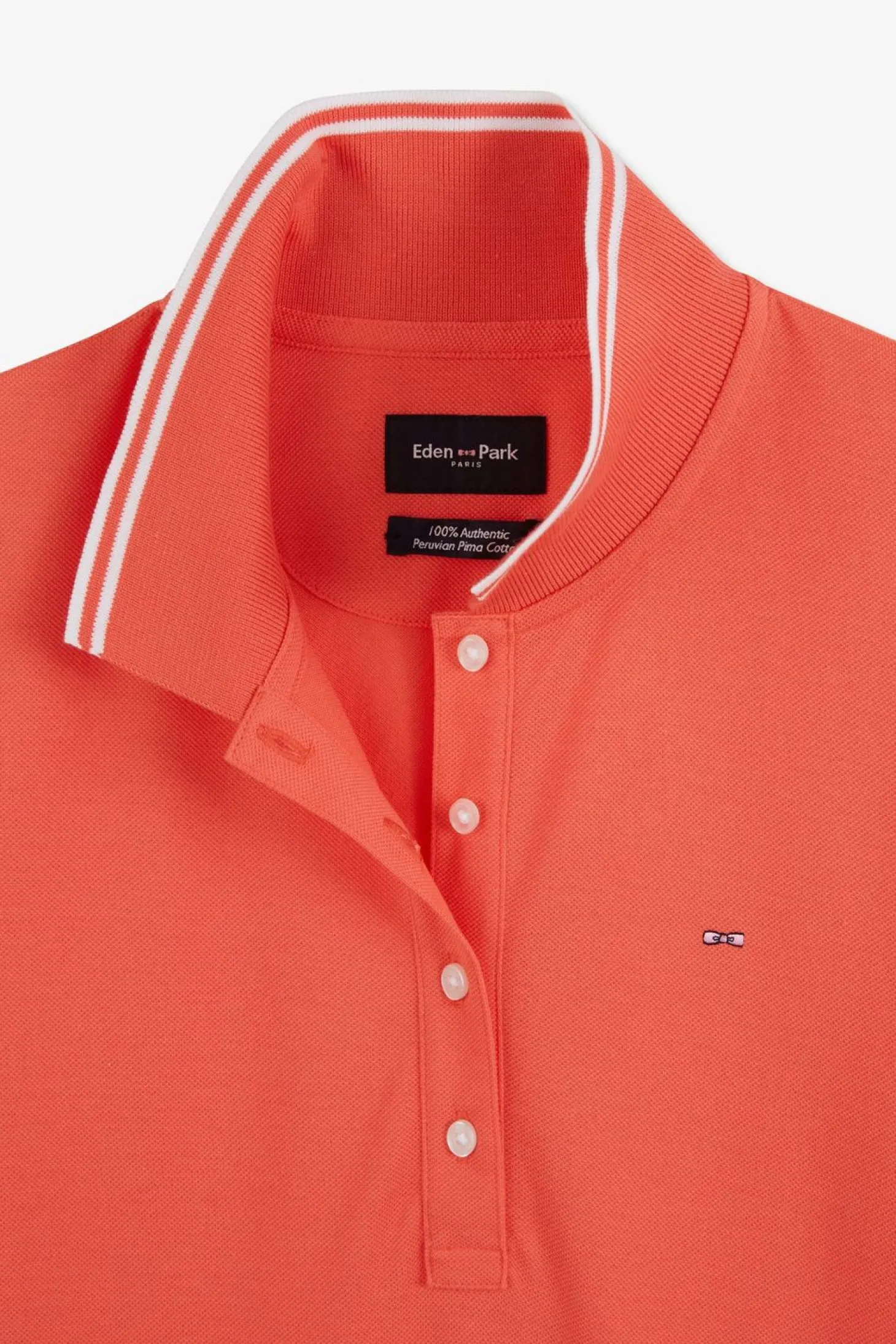 Polo Rose Saumon Manches Courtes En Coton Pima