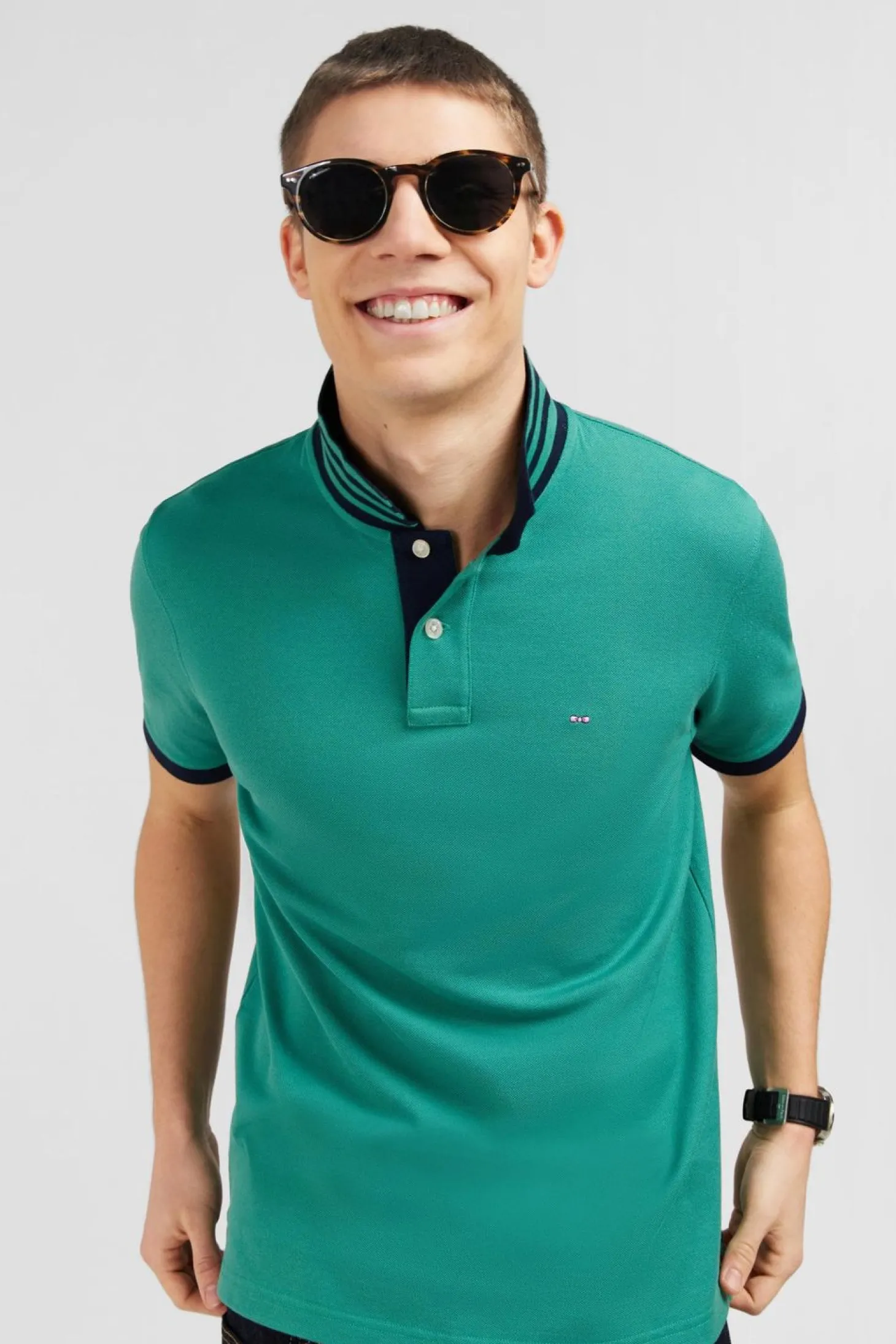 Polo Vert Manches Courtes