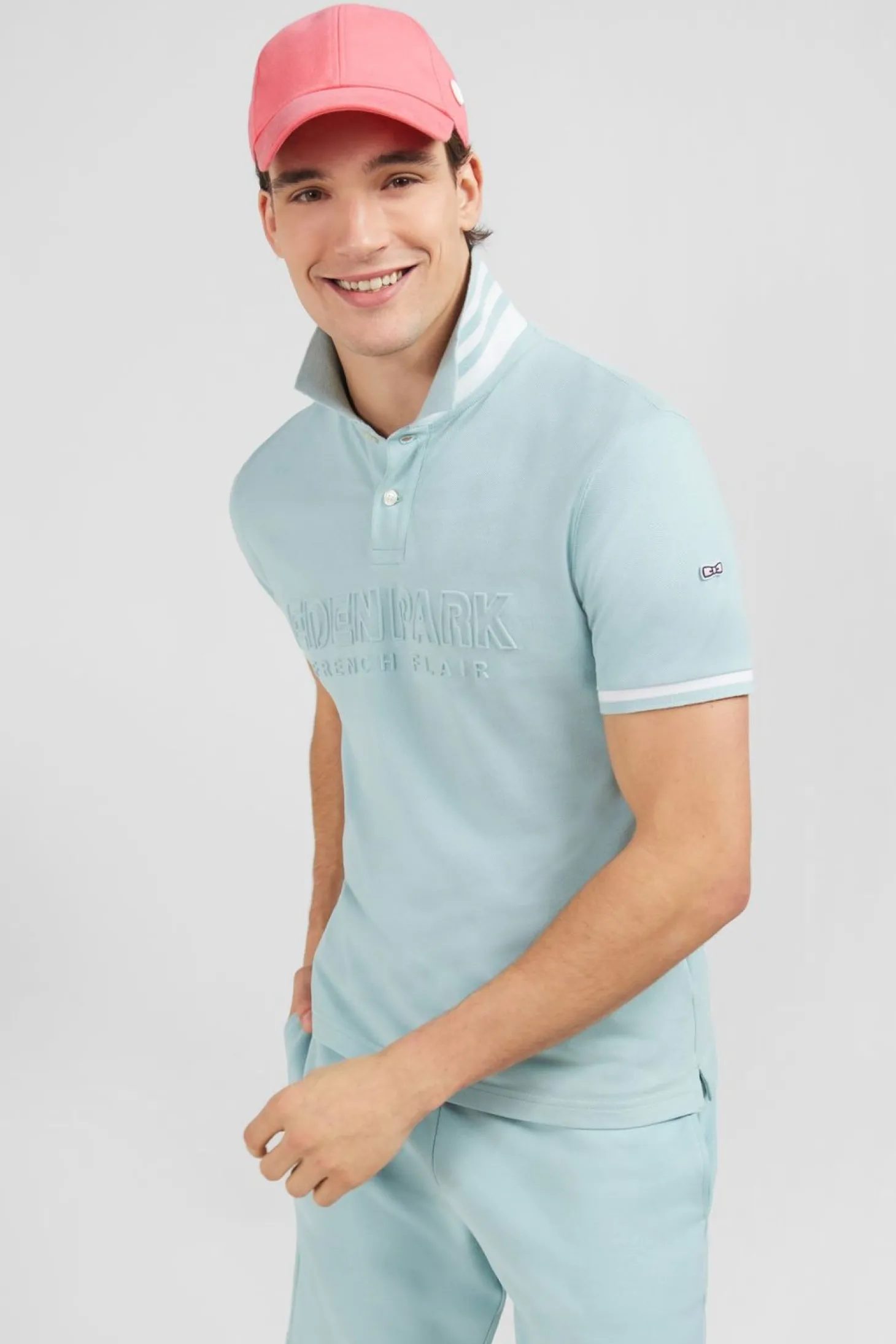 Polo Vert Manches Courtes Uni