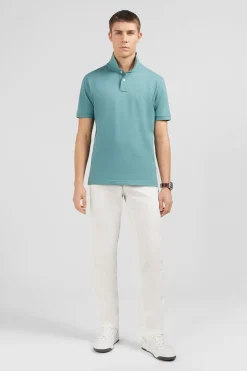 Polo Vert Uni A Manches Courtes