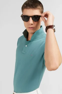 Polo Vert Uni A Manches Courtes