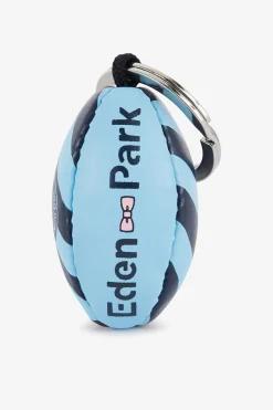 Porte-Cles Ballon De Rugby Bleu Cercle Et Serigraphie