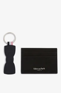 Porte-Cles Et Porte Carte Bleu Marine
