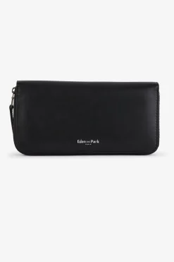 Portefeuille Noir Rectangulaire En Cuir