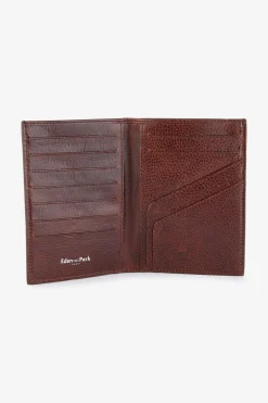 Porte Feuille Passeport En Cuir Marron Fonce