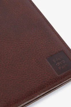 Porte Feuille Passeport En Cuir Marron Fonce