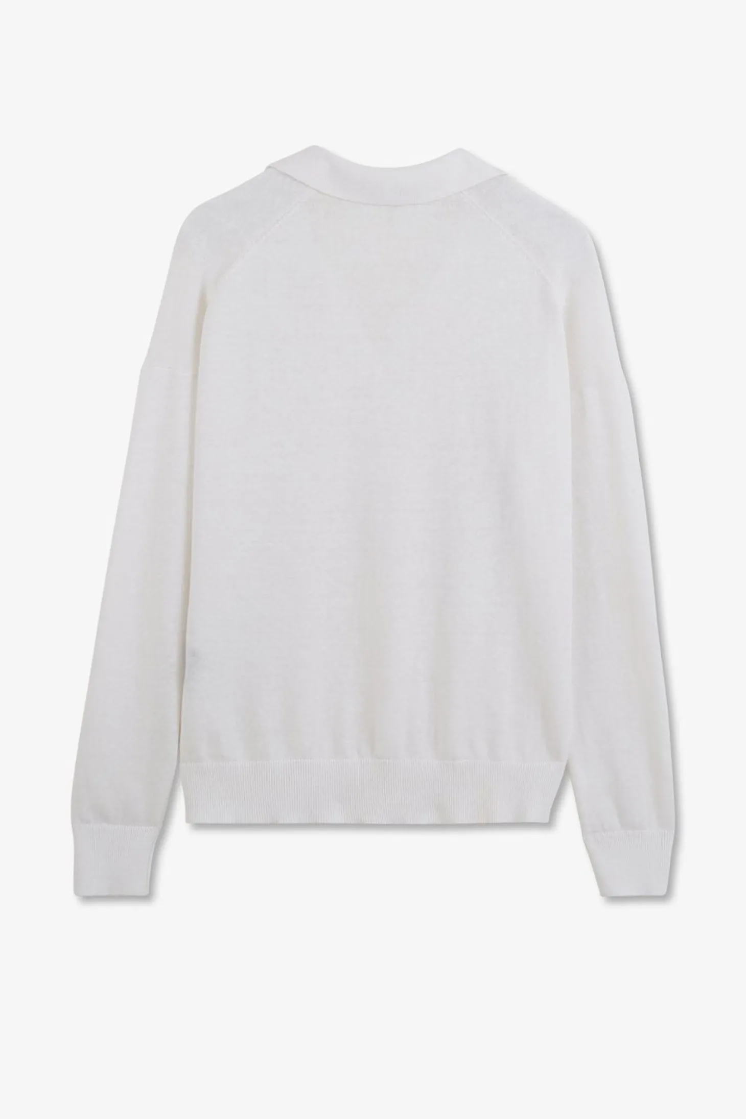 Pull Blanc A Col Polo