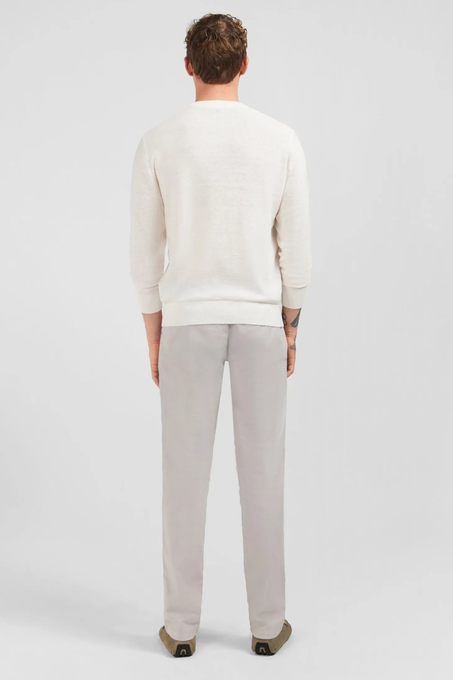 Pull Blanc En Lin Melange