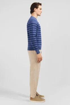 Pull Bleu A Rayures