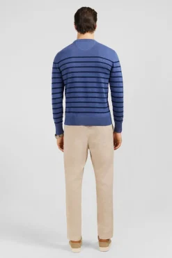 Pull Bleu A Rayures