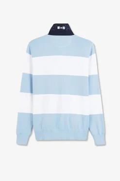 Pull Bleu A Rayures Jeu De Maille