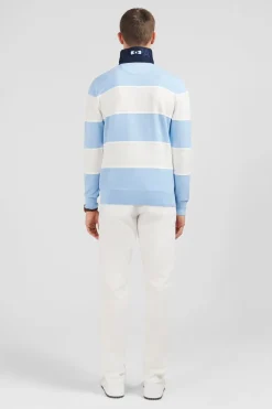 Pull Bleu A Rayures Jeu De Maille