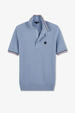 Pull Bleu Clair A Manches Courtes