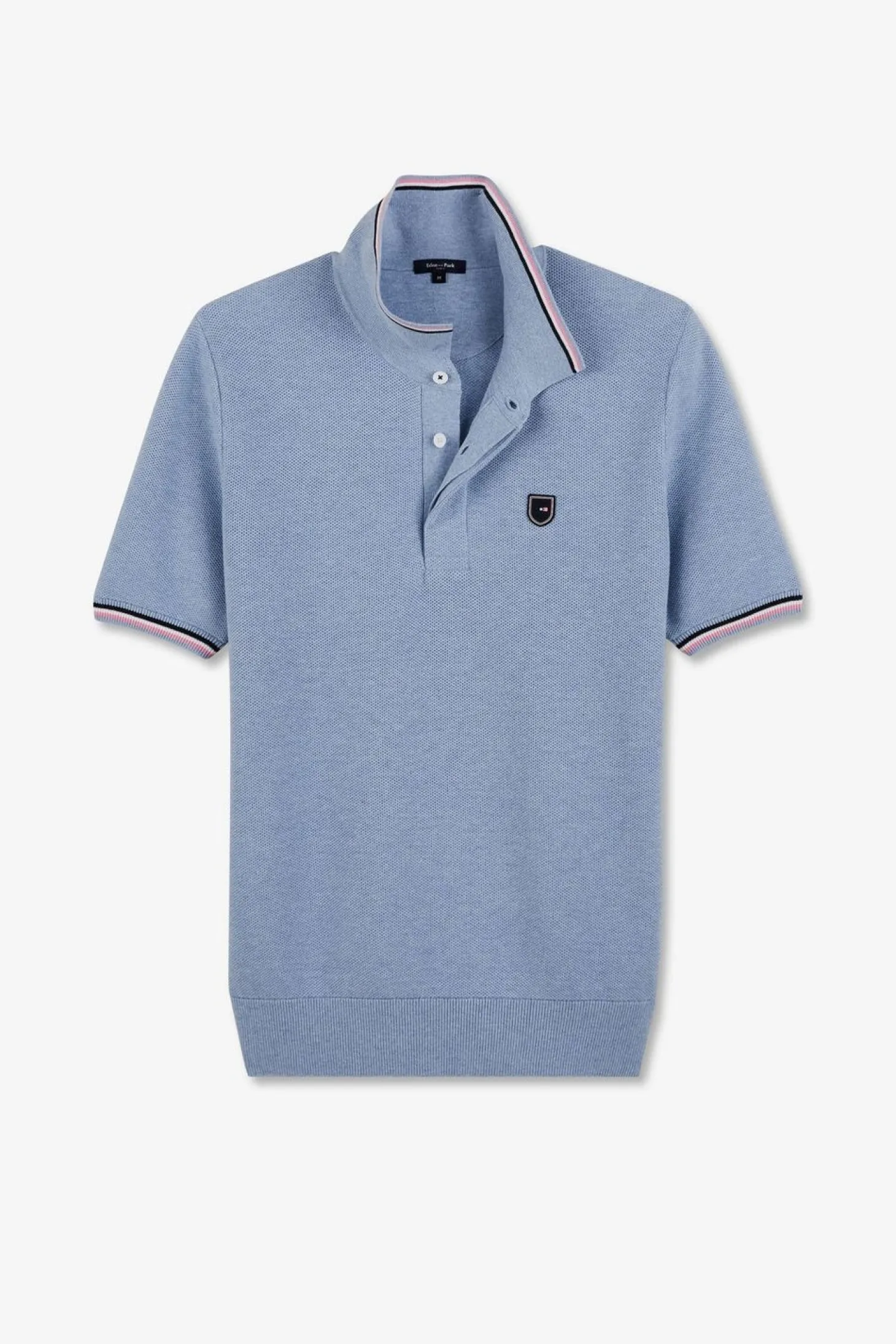 Pull Bleu Clair A Manches Courtes