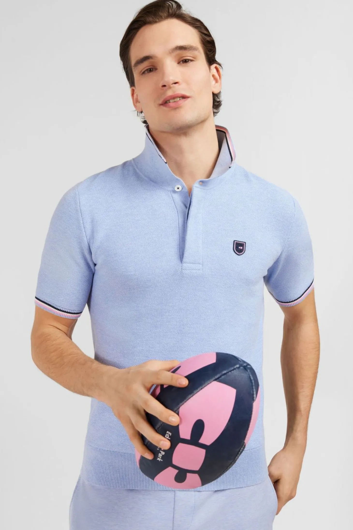 Pull Bleu Clair A Manches Courtes