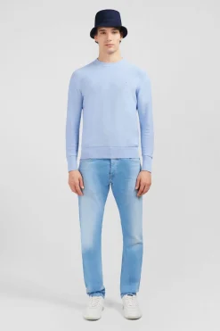 Pull Bleu Clair En Lin Melange