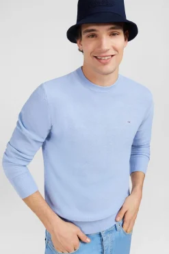 Pull Bleu Clair En Lin Melange