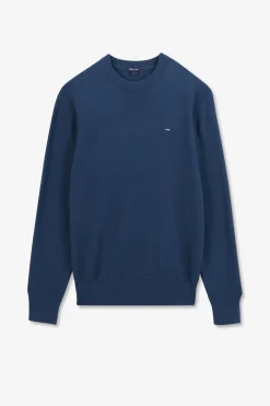 Pull Bleu En Lin Melange