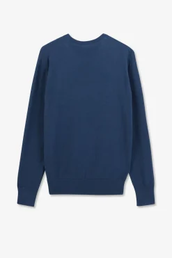 Pull Bleu En Lin Melange