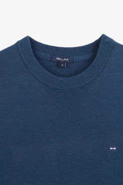 Pull Bleu En Lin Melange