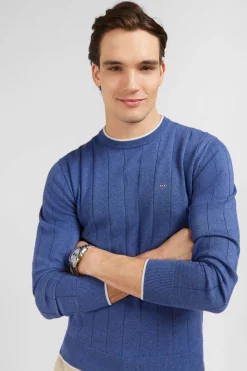 Pull Bleu Maille Fantaisie