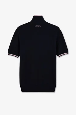 Pull Bleu Marine A Manches Courtes