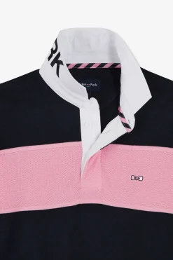 Pull Bleu Marine A Rayures Jeu De Maille