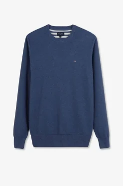 Pull Bleu Marine En Maille Fantaisie