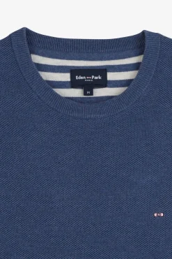 Pull Bleu Marine En Maille Fantaisie