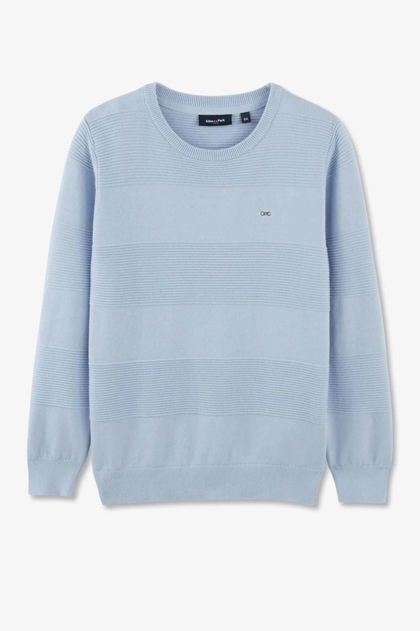 Pull Col Rond Ciel Jeux De Maille En Coton