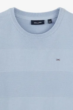 Pull Col Rond Ciel Jeux De Maille En Coton