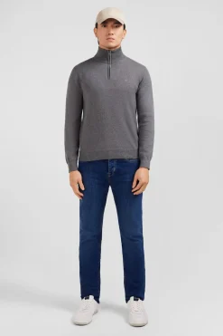 Pull Gris A Col Camionneur En Coton