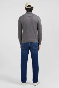 Pull Gris A Col Camionneur En Coton